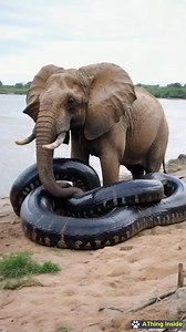 19K views · 100 reactions | The elephant helped the python out of the quicksand | Mischievous Elephant | Facebook