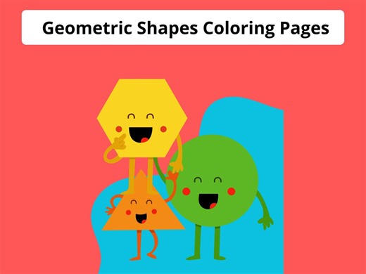Geometric Shapes Coloring Pages for Kids, Preschool Learning Printable (PDF) - Etsy