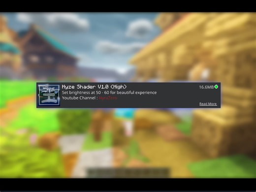 Hyze Shader V1.0 for Minecraft Bedrock Edition