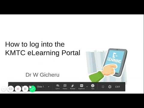 How to log in into kmtc e learning portal