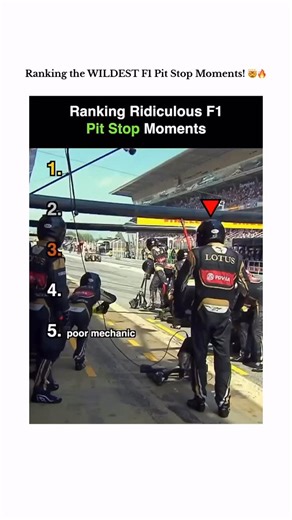 epic plays on Instagram: "F1 pit stops are usually 2 seconds of pure perfection... but when they go wrong, they go WRONG! 📉 Here is a ranking of the most ridiculous moments we’ve seen in the pit lane: #5 The Low Blow: Starting off strong (and painful), that poor mechanic took the front jack right to the worst possible place 😖. You have to respect the commitment to the job though! #4 Old Habits Die Hard: Who could forget when Lewis Hamilton drove straight into the McLaren box—his old team—inste