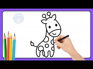 How to Draw a Giraffe 🦒 | Easy Step by Step Drawing for Kids | Color’s Artbox