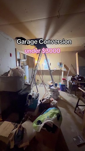 Garage Conversion 😀I transformed our garage into a space for my hubby fir under $3000! #garageconversion #creatorsearchinsights #diyproject #roomtransformation #garagetransformation #homeimprovementprojects