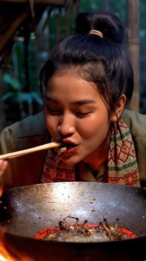 Cook in the Wilderness — Relaxing Forest Cooking ASMR #shorts