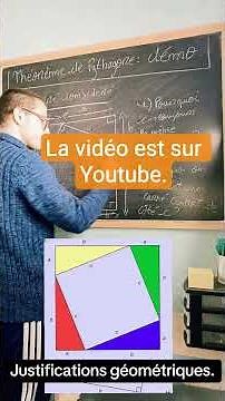 Le théorème de Pythagore en dimension 2 : démonstration 👍🎇🎆. #maths #demo