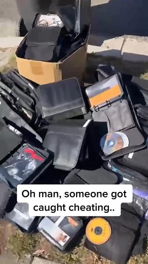 This is what happens when you cheat. Your stuff gets thrown out! #Caught #Cheating #caughtcheating #CDs #CompactDisc #street #sidewalk #foryou #walking #random | VICE