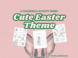Easter Bunny Coloring Pages, Kids Activity Pack, Printable Fun (digital Download) - Etsy Canada