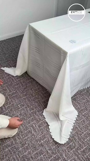 How to make your tablecloth fall perfectly every time #easy #tablecloth #trick