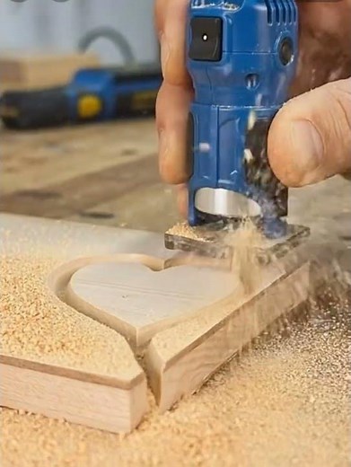 Mini Router Tool in Action | Precision Woodworking & DIY Craft Perfection | Heart Shape