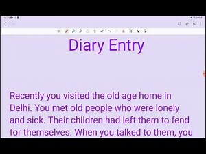 Diary Entry: Write a Dairy entry about your Recent Visit to Old age Home