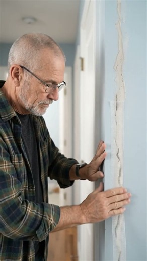 How to Fix a Deep Wall Crack Like a Pro🛠️#DIY#WallFix #HandymanTips #homerenovation