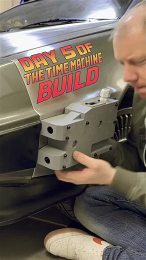 Day five of the DeLorean Time Machine build ￼ #deloreantimemachine #moviecar #delorean #20daybuild