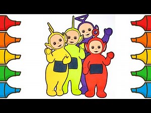 Teletubbies Coloring Page | Tinky Winky, Dipsy, Laa Laa, Po Coloring for Kids #teletubbies