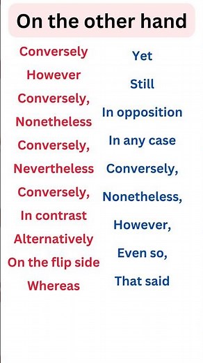 On the other hand #vocabulary #synonyms #learnenglish