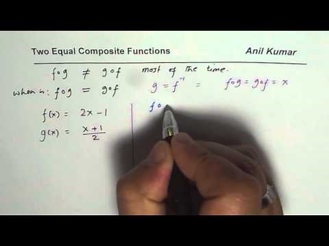 How to create two equal Composite Functions Key Inverse
