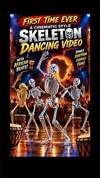 💀🔥 FIRST TIME EVER Cinematic Skeleton Dancing to African Beats! 🌍🥁 #skeletondance #africandance