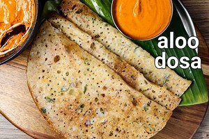 aloo dosa recipe | potato dosa recipe | crisp dosa with aloo puree