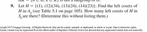 9. Let H={(1),(12)(34),(13)(24),(14)(23)}. Find the left cosets... | Filo