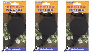 3x Strong Retractable Pulley Plant Hanging Basket Pull Down Hanger Garden Basket | eBay