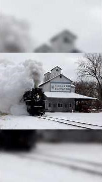 Pere Marquette 1225 Steams by Carland Elevator #train #railroad #railfan #steamtrain