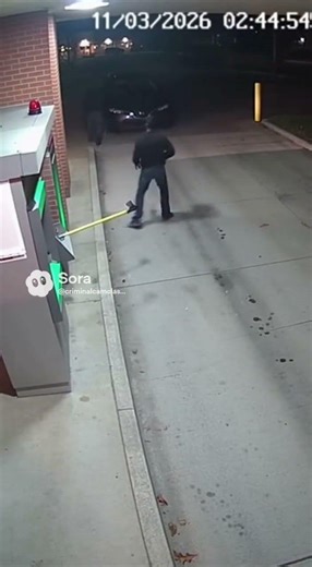 ATM Theft Goes Wrong When Getaway Car Starts Rolling Backward CCTV #instantkarma #atmfail #funny