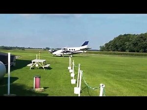 Beech Duke blows tire, departs runway and buries a prop!!!! #planecrash #flattire #baddayatwork