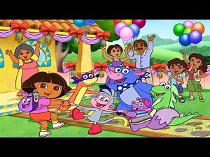 Dora Birthday Party, Learn Shapes, Recognize Patterns Colors, Decorate Ribbons - Dora The Explorer