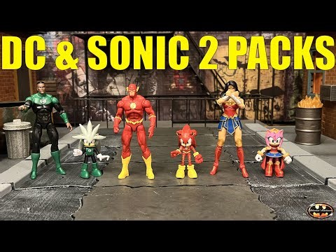Jakks Pacific DC Sonic 2 Pack Wave 2 Flash Sonic John Stewart Silver Wonder Woman Army Figure Review