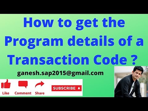 How to get the Program details of a Transaction Code in SAP? | SAP MM Videos for FREE | SAP Jobs