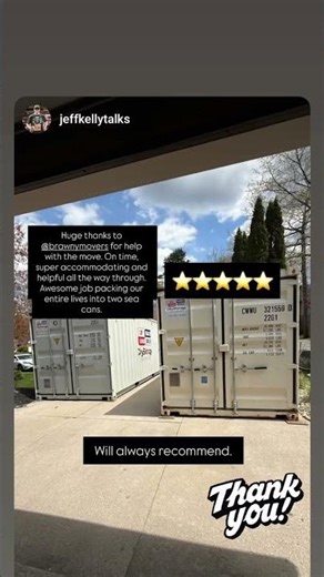 5 Stars for the Container Loading Moving Service by Brawny Movers