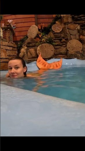 H2O inspired Haley mermaid swimming in mermaid moon pool/ mermaid lagoon #h2ojustaddwater