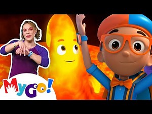 Blippi Wonders | Erupting Volcano + MORE! | MyGo! Sign Language For Kids | ASL