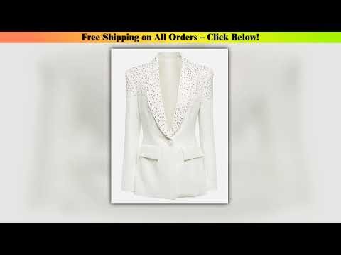 TOP QUALITY 2025 Newest Fashion Designer Jacket Women's Slim Fit Single Button Rhinestone Diamonds