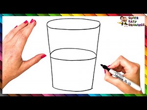 How To Draw A Glass Of Water Step By Step 🥛 Glass Of Water Drawing Easy