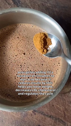 Arc Woman on Instagram: "comment “PCOS” for my guides ☕️In women with PCOS, cinnamon has been shown to improve insulin sensitivity, lower fasting insulin, and reduce LDL cholesterol, which matters because insulin resistance is one of the main drivers of androgen excess, weight gain, cycle disruption, and long term cardiovascular risk. When insulin signalling improves, ovarian androgen production and inflammatory load tend to soften alongside it. 🍫 Pairing cinnamon with cacao works on multiple p