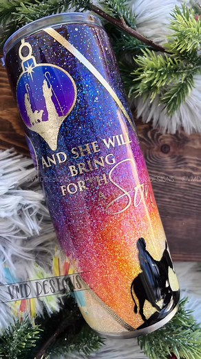 “And she will bring forth a Son, and you shall call His name Jesus, for He will save His people from their sins.” Matt. 1:21 Full tutorial is available in my Mentorship Group #fblifestyle #nativity #Christmas #Holiday #Christmasholiday #glittertumblers #glittertumbler #fyp #christmasseason #epoxytumblers #epoxytumbler | VMD Designs