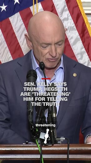 Arizona Democratic Sen. Mark Kelly says he is not intimidated by President Trump suggesting that Defense Secretary Pete Hegseth should open an investigation into Kelly for urging service members to disobey illegal orders. | CNN