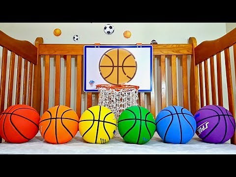 Learn Colors for Children with Colored Basketballs - Fun Learning Video for Toddlers and Babies