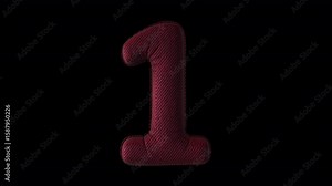 Create countdowns and captions with this fun dynamic number of a set of full 10 drag and drop soft cushion fabric style numbers with alpha for easy overlay.