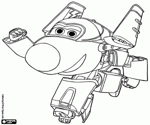 Jerome, the fighter jet, Super Wings coloring page printable game