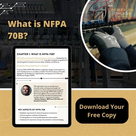 NFPA 70B is the national standard for maintaining electrical systems, and it's shaping the future of electrical maintenance. This standard emphasizes proactive, predictive, and data-driven strategies to improve safety, reliability, and operational efficiency. From real-time monitoring to system integration, NFPA 70B sets the foundation for smarter electrical infrastructure. Get insights into tomorrow’s maintenance strategies. Download our free guide to “Understanding NFPA 70B” today: https://hub
