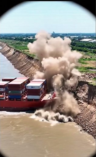 Ship CRASHES Into Bank! 💥 #shipcrash