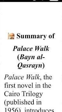 Palace Walk Summary