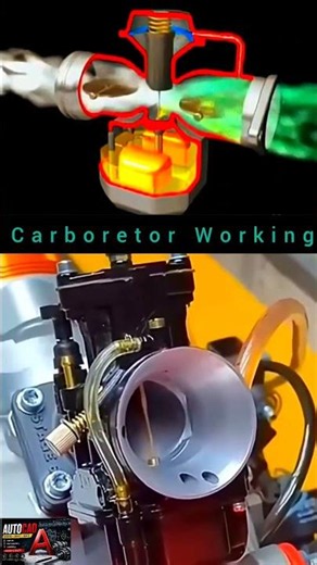Carburetor Working Animation | How a Carburetor Mixes Air and Fuel #shorts