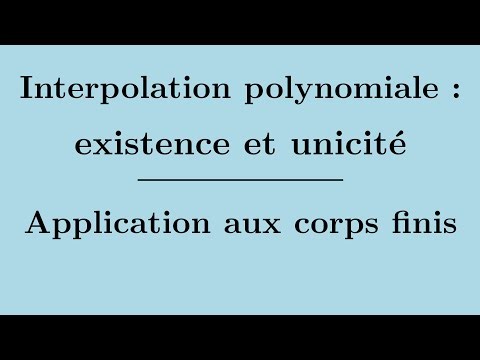 Interpolation polynomiale : existence et unicité, application dans un corps fini