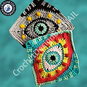Evil Eye Crochet Granny Square Pattern: Modern Witchy Design (digital Download PDF) - Etsy