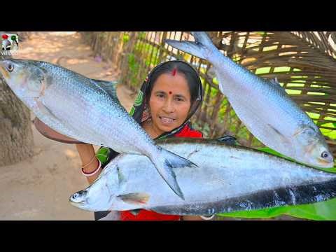 পুকুরের চিতল ভাজা সঙ্গে মায়ের হাতে ইলিশ রান্না | Bengali famous Chital fry & Hilsha fish recipe