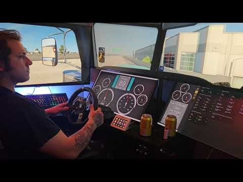 American truck simulator 6 monitor rig