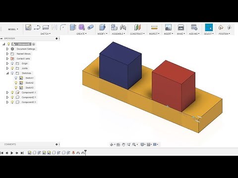 How to use contact sets in fusion 360 - fusion 360 tutorial |SPARK PLUG|
