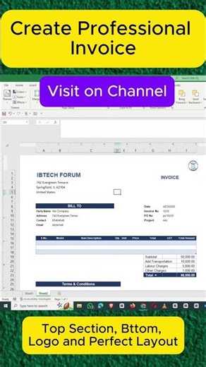 Create Professional Invoice in Excel 🔥